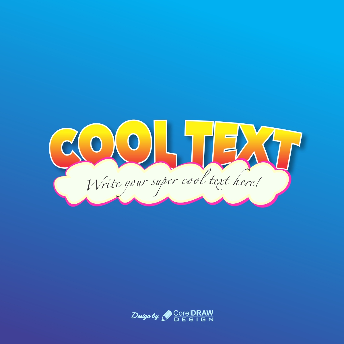Cool Text Effetcs Cloudy Logo Tempate