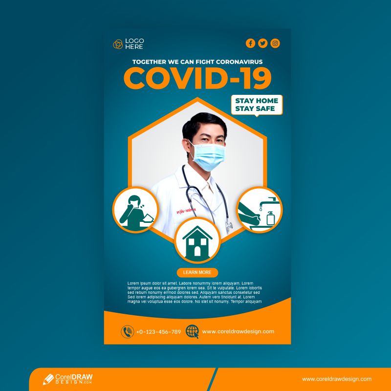 Coronavirus Poster Template Free Vector