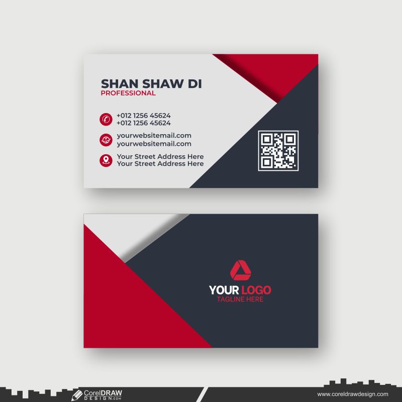 corporate abstract business card design Premium