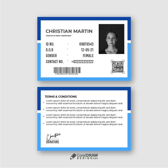 Corporate Abstract id card template vector 
