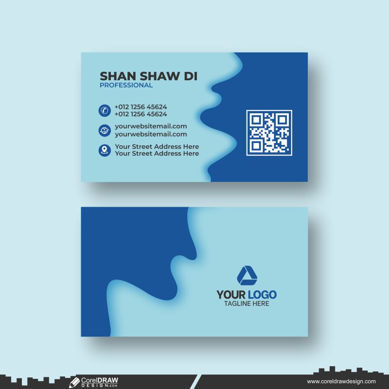 corporate blue modern abstract business card design