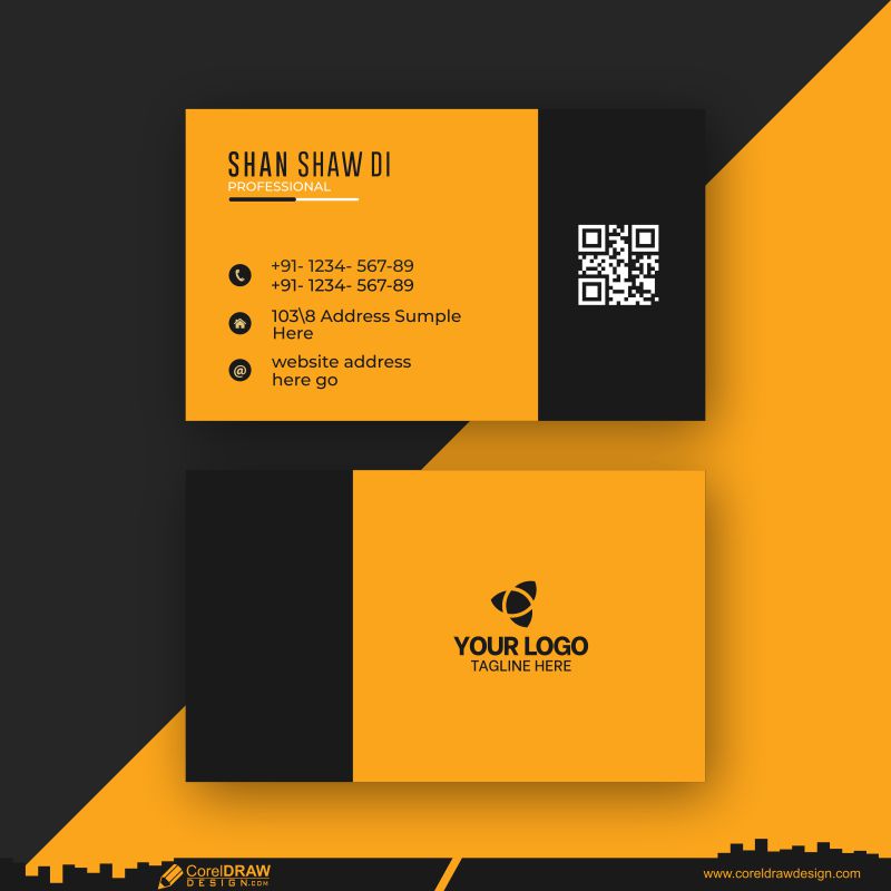 Corporate Business Card Design Vector CDR Free