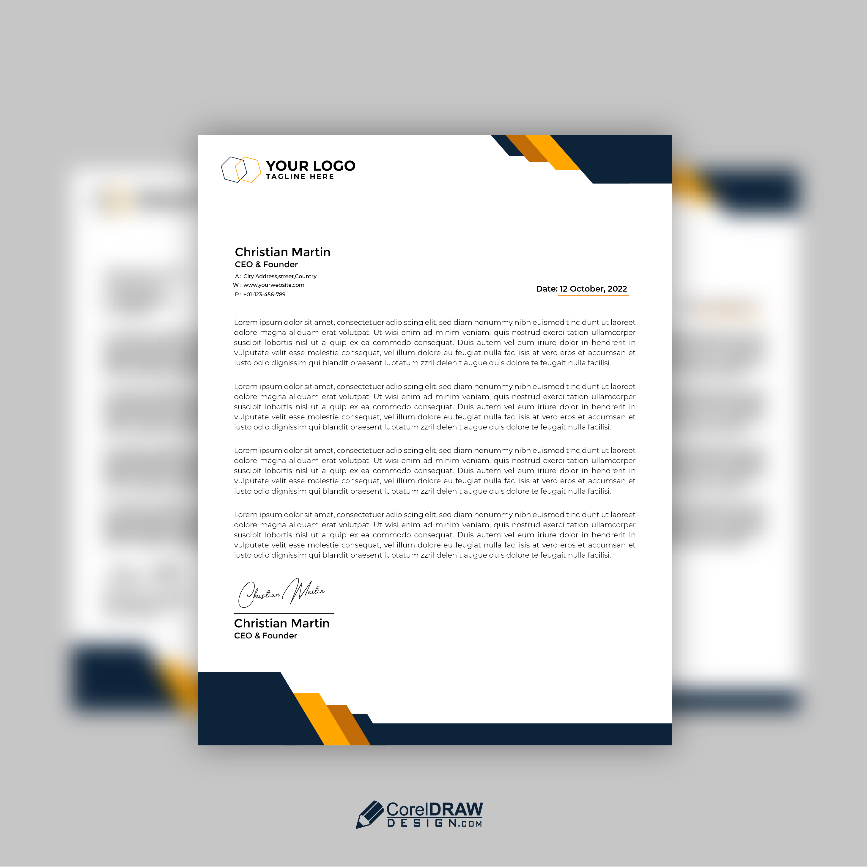 Corporate Business Professional letterhead Vector Template