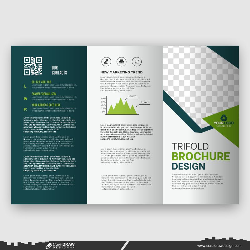 corporate business trifold brochure design template vector