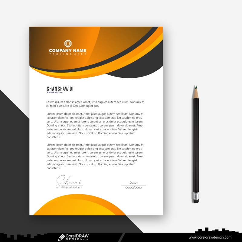 corporate creative letterhead template vector download design