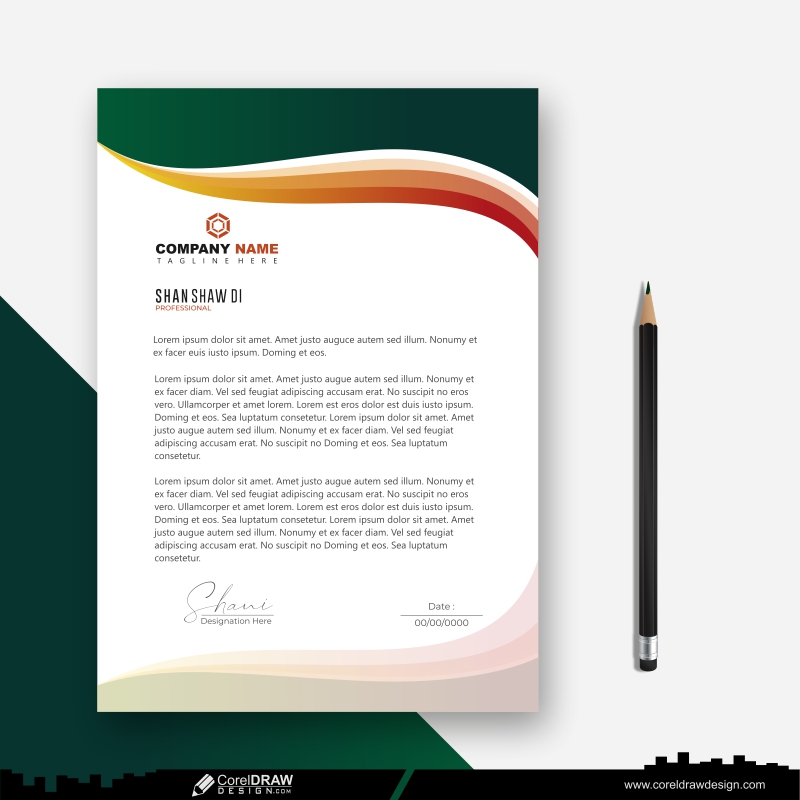 corporate creative letterhead template vector download new design