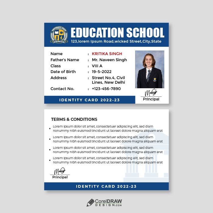 Corporate Educational School Student ID Card Vector 
