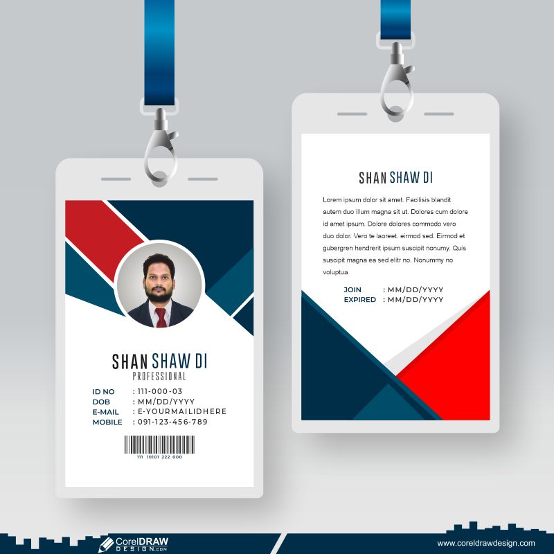 Corporate Id Cards Template With Photo CDR