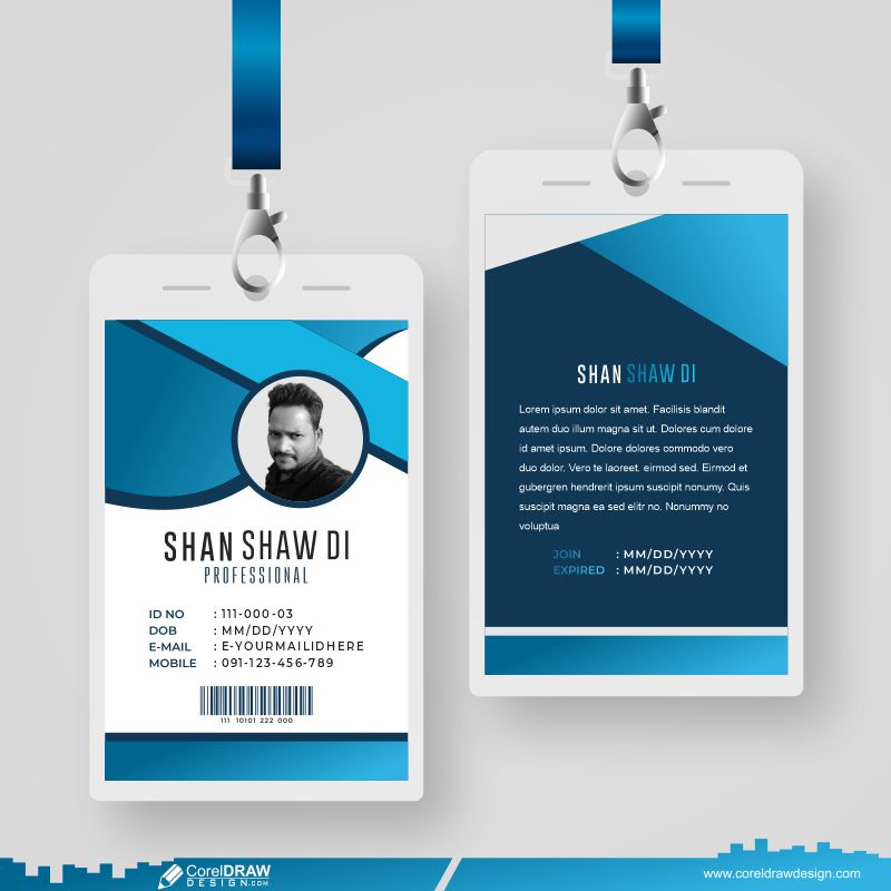 Corporate Identity Id Card Template With Photo CDR Free Design