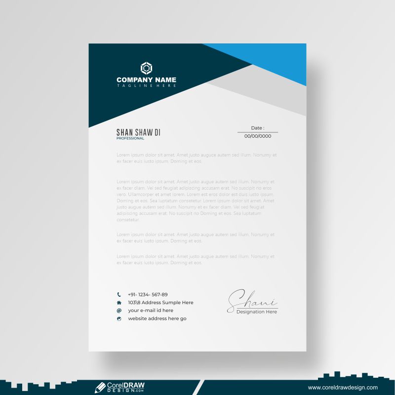 Corporate Letterhead Template With Logo Design CDR