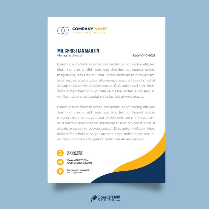 Corporate Premium Company Letterhead vector template