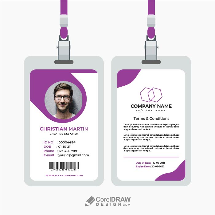 Corporate Professional Company id card vector