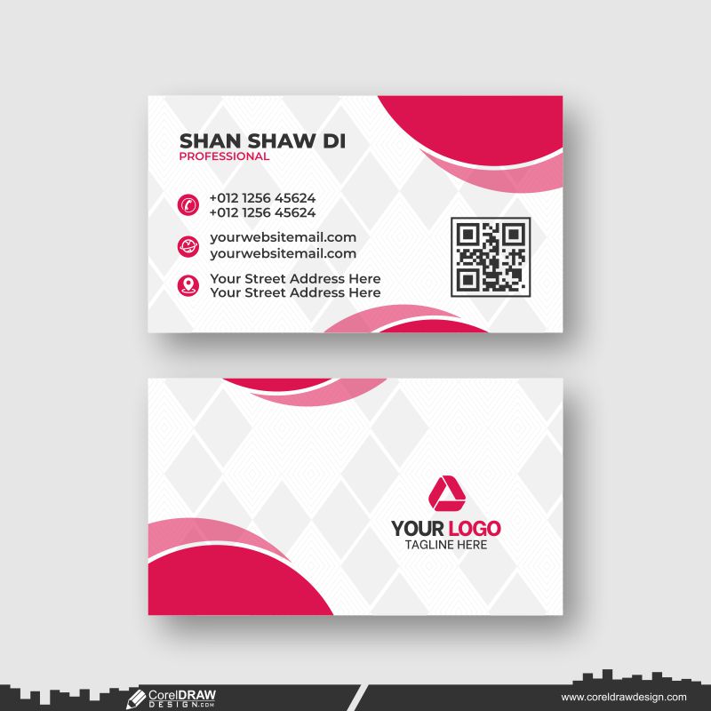 corporate red & white abstract business card design