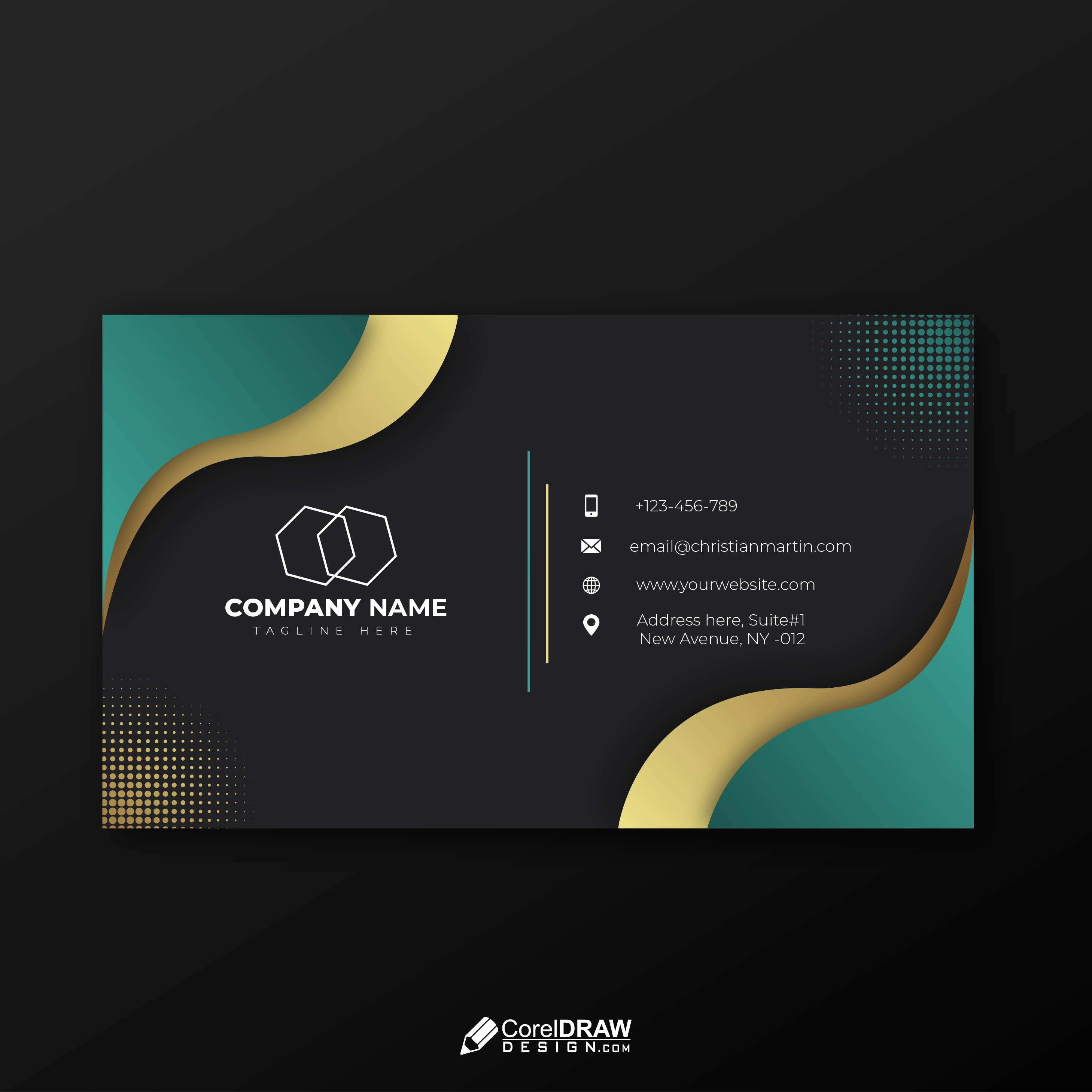 Corporate Single Sided Elegant Business Card Vector Template