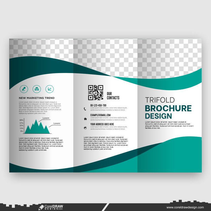 corporate trifold business brochure design template vector