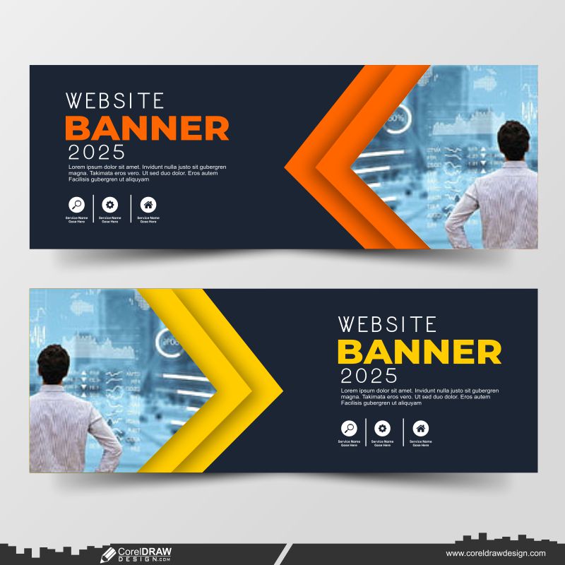 corporate web business banner vector download cdr