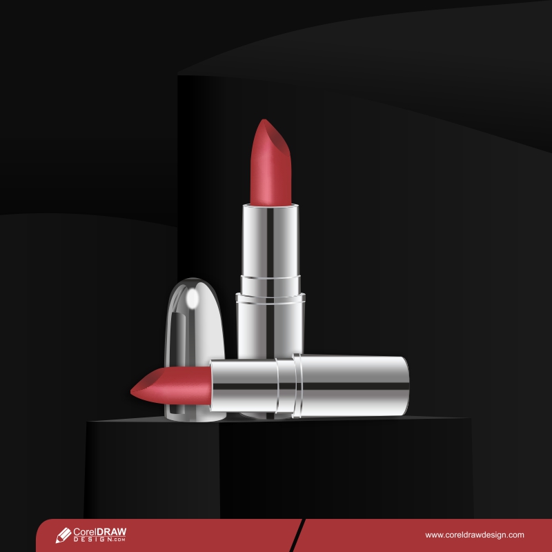 Cosmetic Lipstick Mockup Premium Vector
