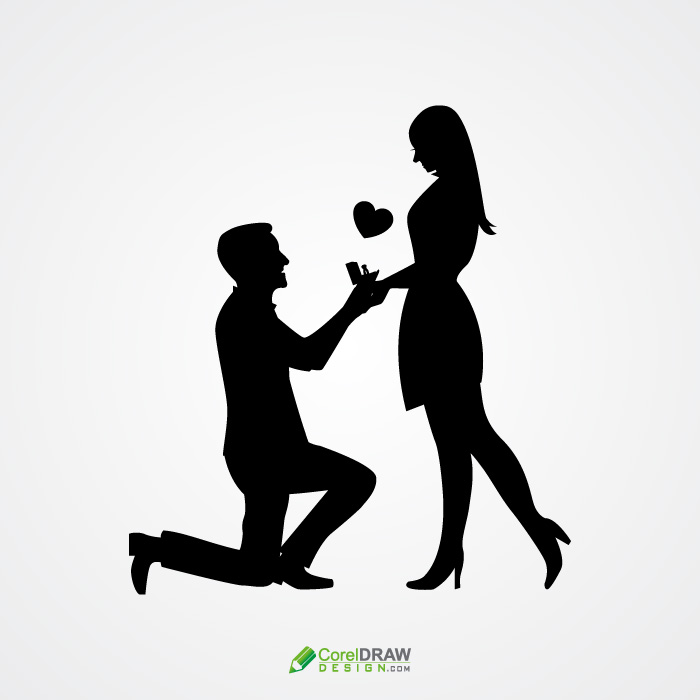 Couple Marriage Proposal silhouette