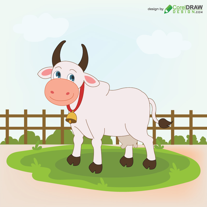 Cow Cartoon Illustration Free Vector