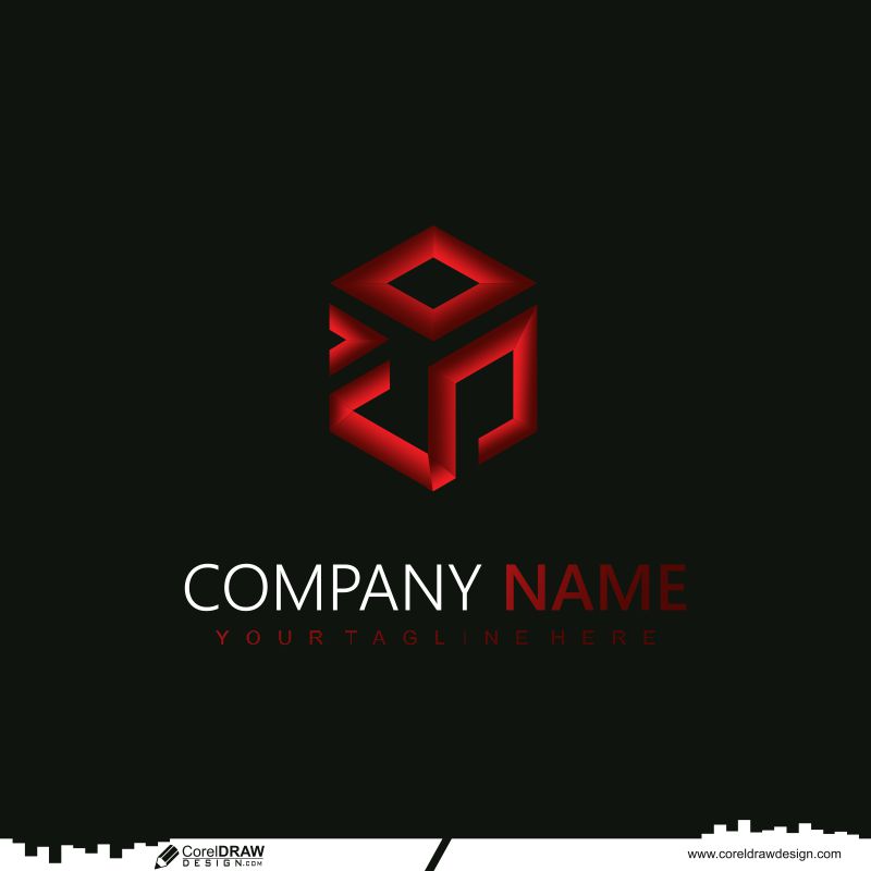 creative 3d logo design template cdr download