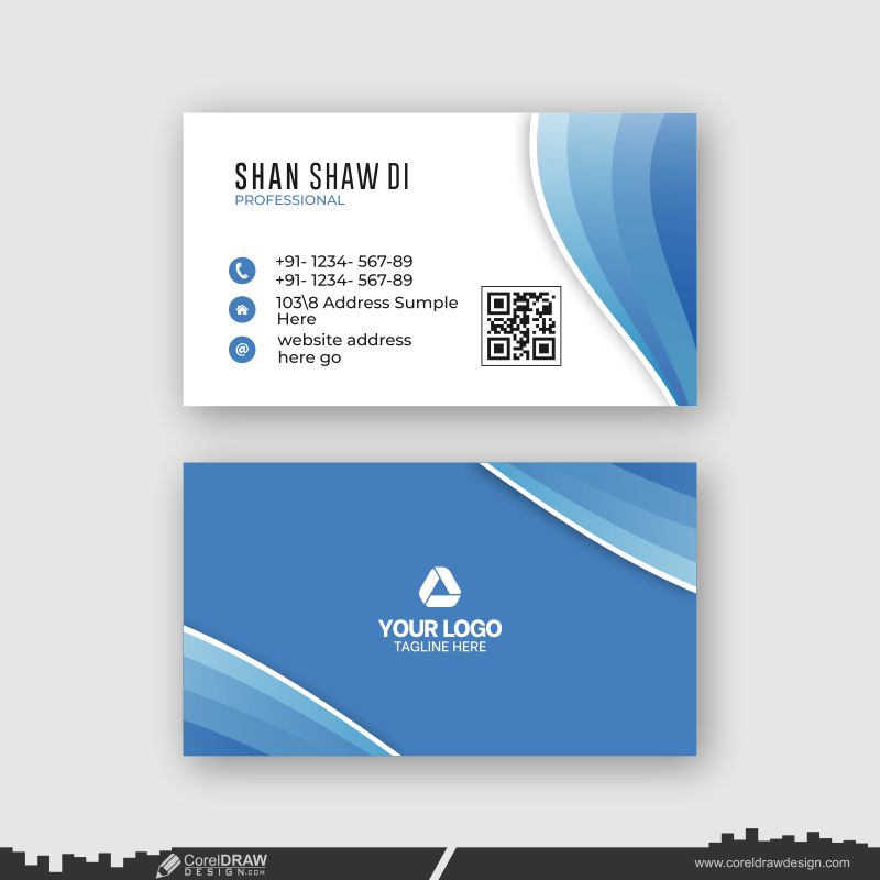 creative blue business card design cdr