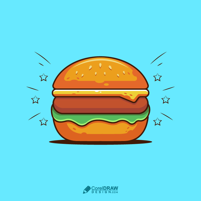 Creative Burger Fast Food Beautiful Illustration