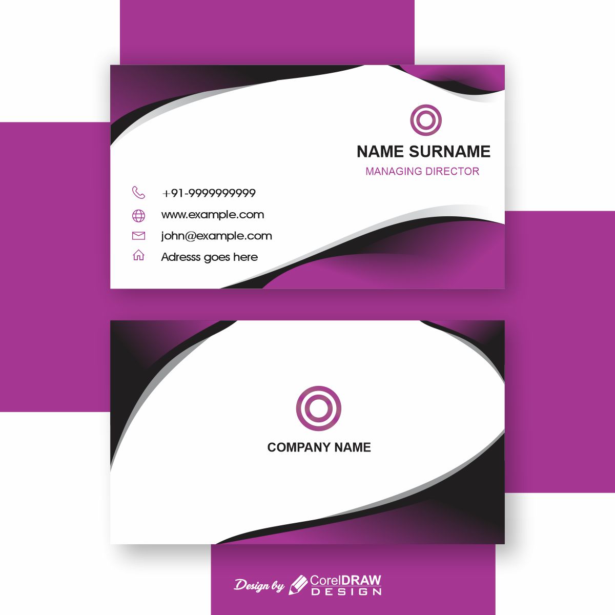Creative business card with abstract shapes