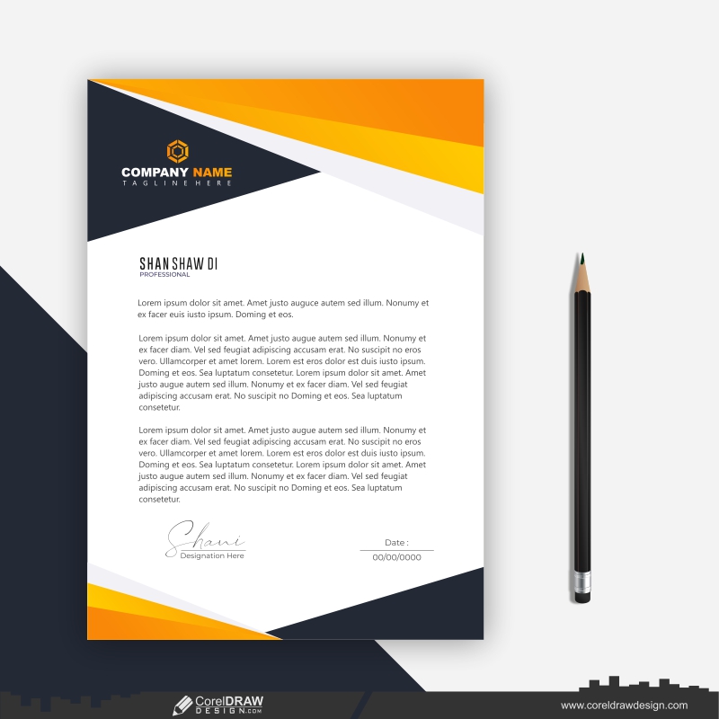 creative company letterhead template vector download design