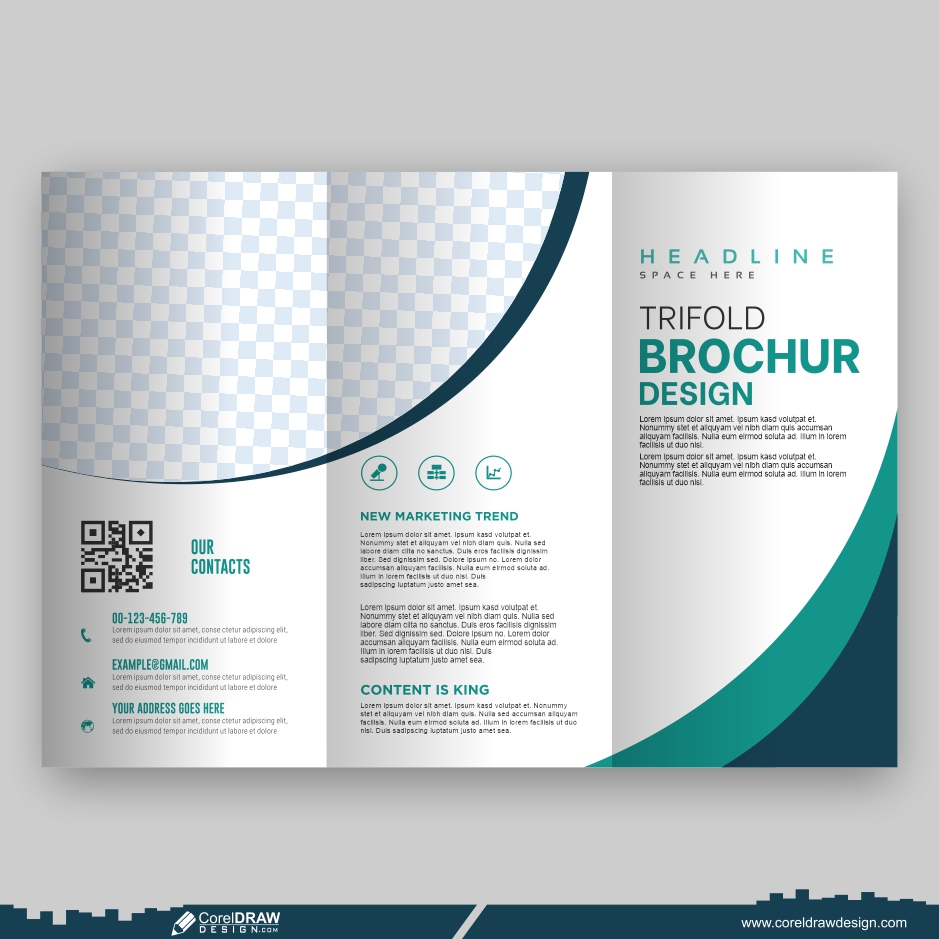 creative corporate trifold brochure design and trifold flyer template premium vector