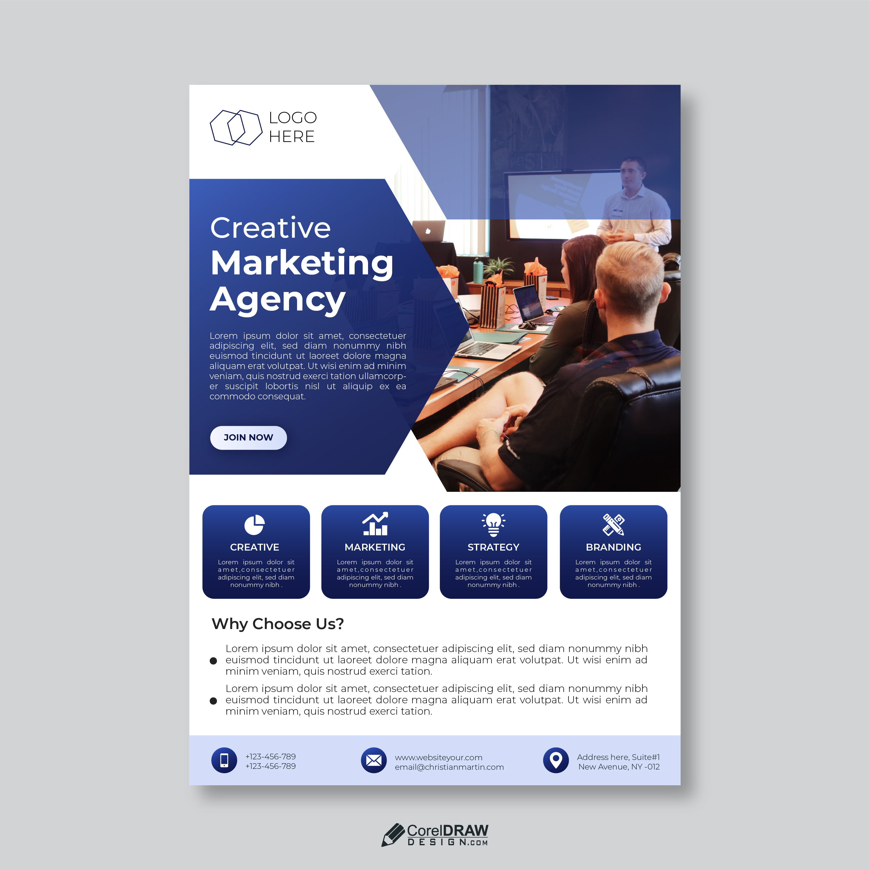 Creative Designing Professional Marketing Agency Vector Template