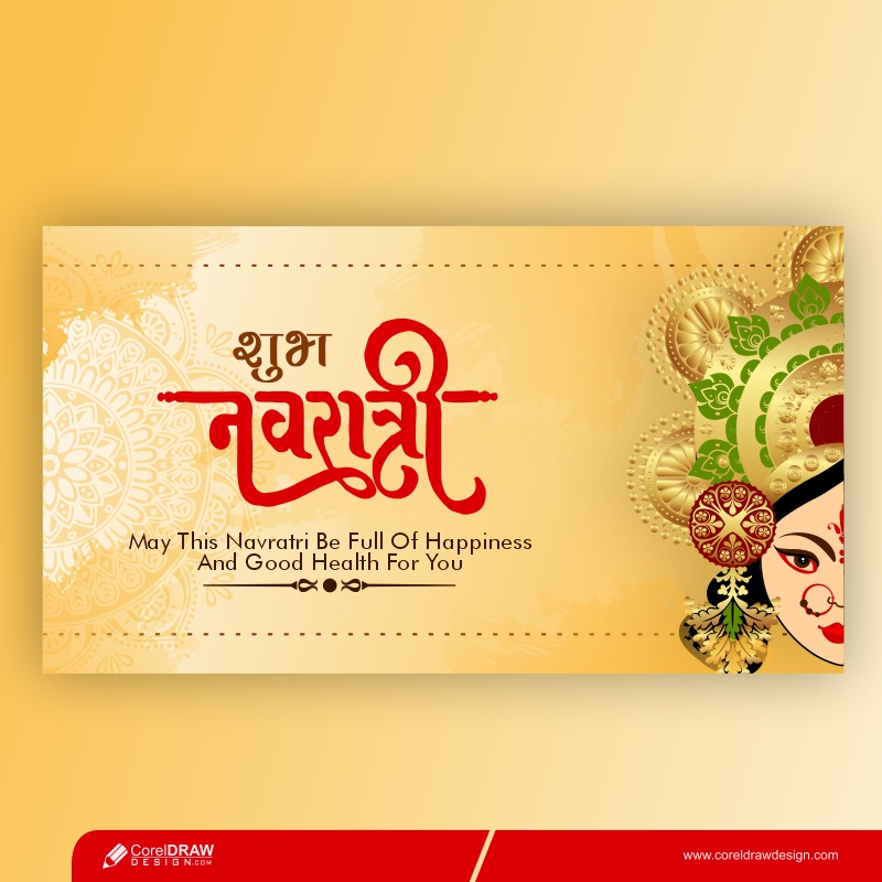Creative Goddess Durga In Happy Subh Navratri Banner Background