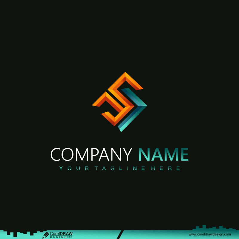 creative gradient logo design template cdr download