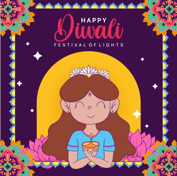 Creative Happy Diwali 2024 Beautifull Vector illustration Design Free CDR Download For Free