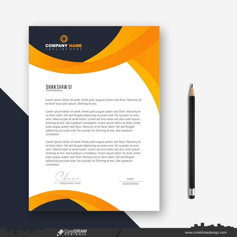 creative letterhead template vector download design