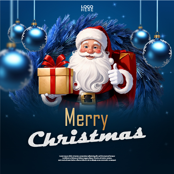 Creative Merry Chirstmas 2025 Social Media Post PSD Template Download For Free