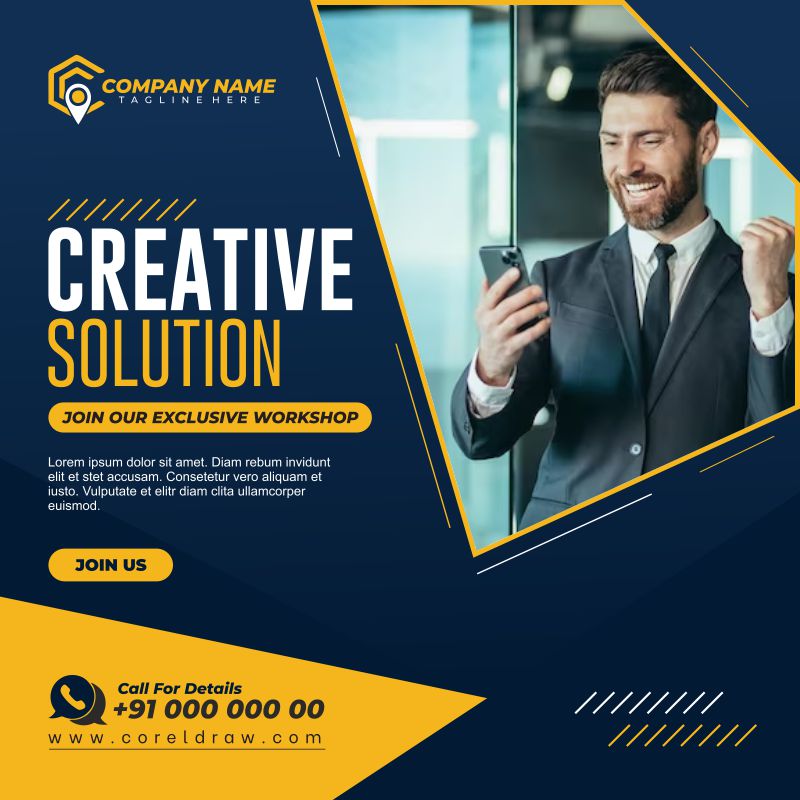 Creative Solution Banner Template Design Download Vector  