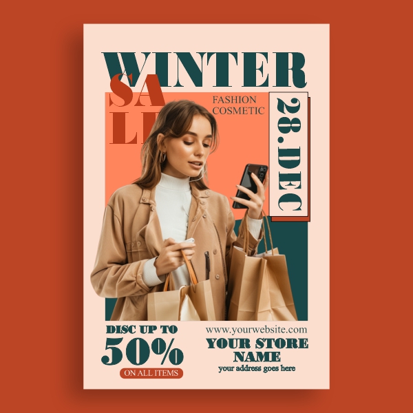 Creative Winter Fashion Sale Flyer and CDR Banner Download For Free