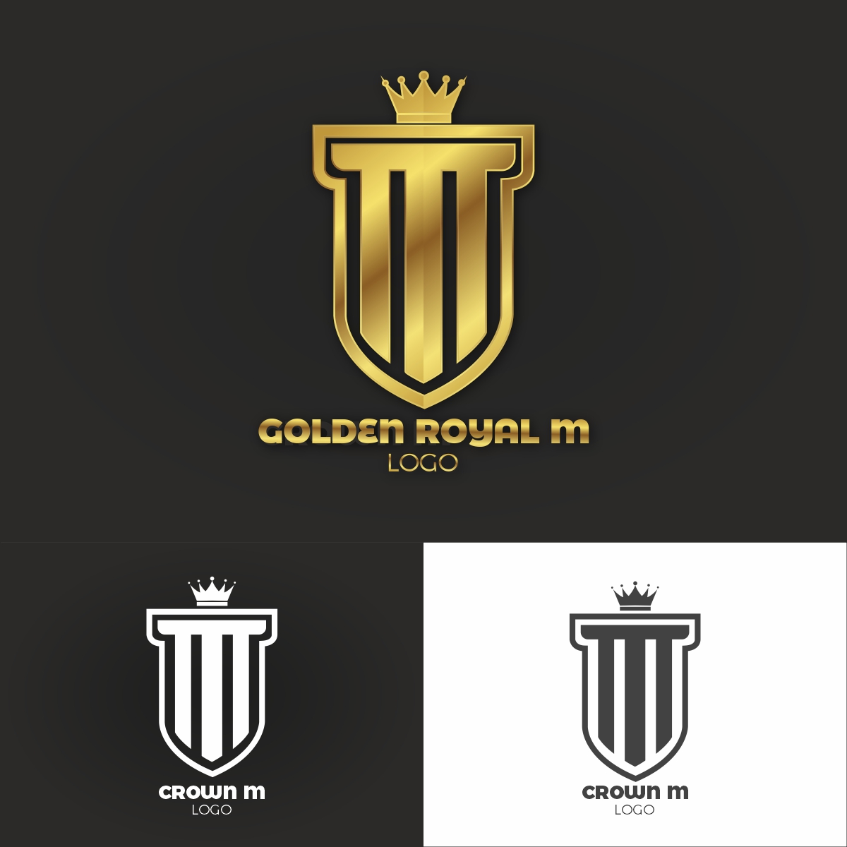 Crown M Letter Logo Template