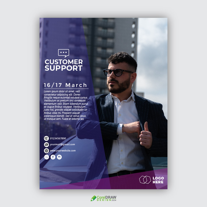 Customer Support Information Flyer Poster Template