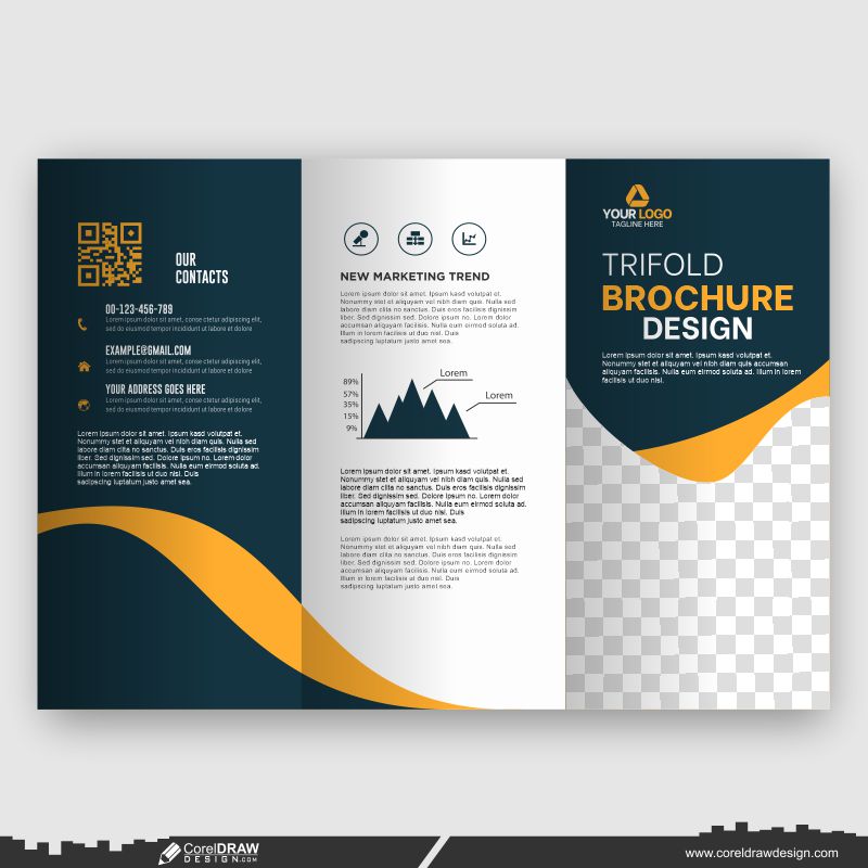 customize corporate business trifold brochure design template vector