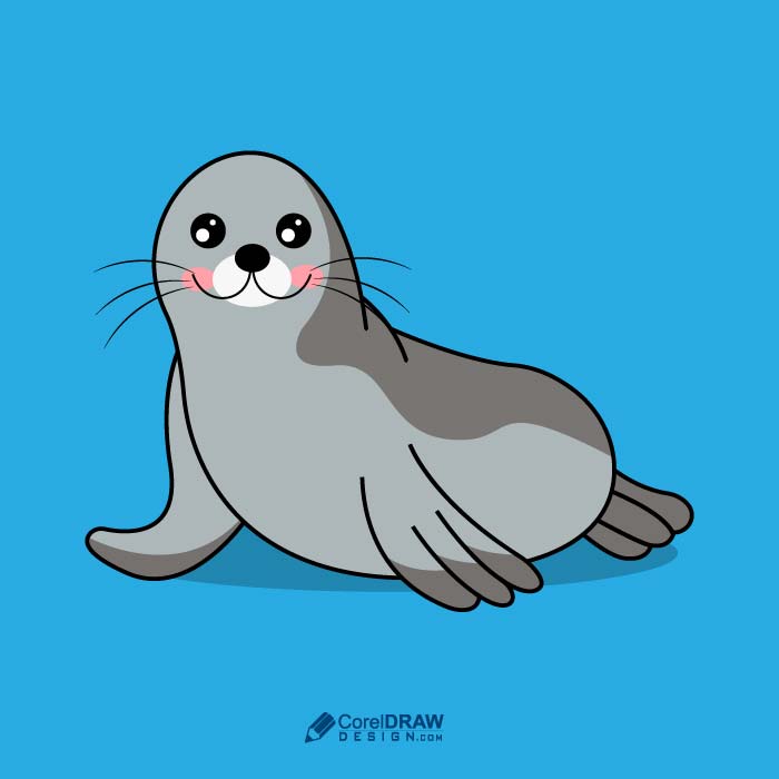 Cute Innocent Seal Illustration Vector