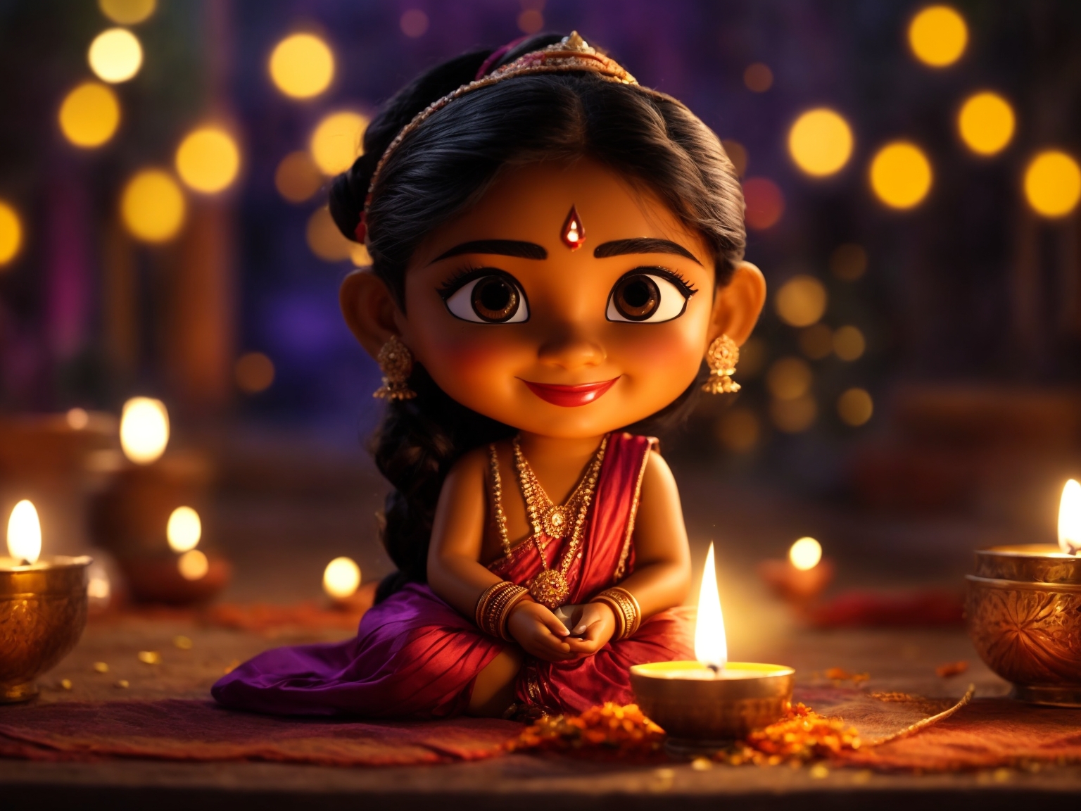 Cute Little Baby In Diwali 2023 Background and Profile Photo For Facebook Instagram  and Whatsapp Download For Free