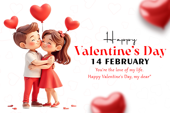 Cute Valentines Day Wishing Design PSD Template Download For Free