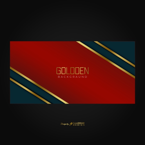 Dark Background With Golden Abstract Shapes Free Vector Design