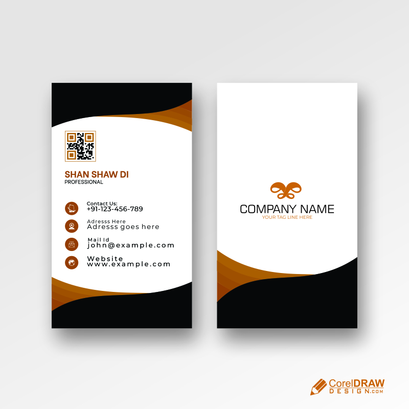 Dark Bussiness Card With Golden Design Free