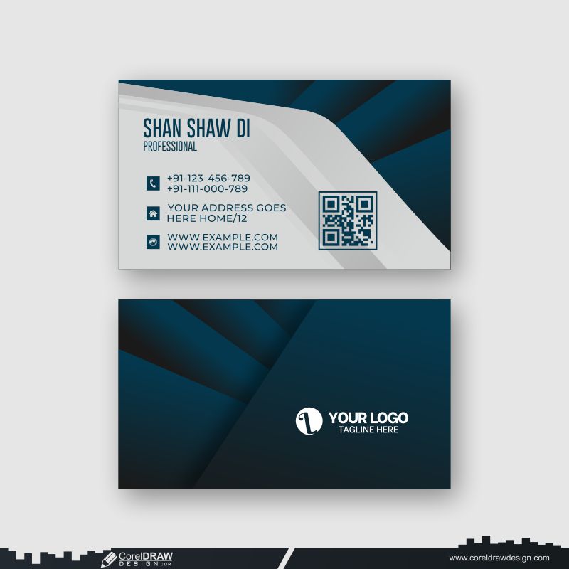 dark & colorfull business card stylish design cdr