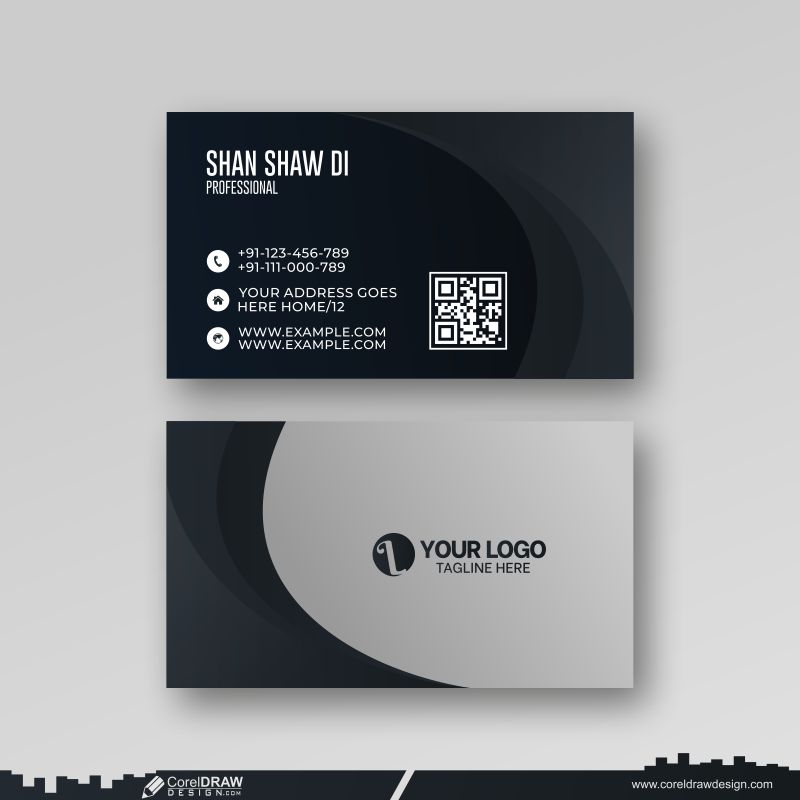dark gray business card design vector 