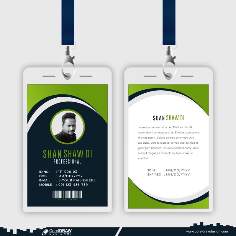 Dark Green Business Card Professional Design Free Vector