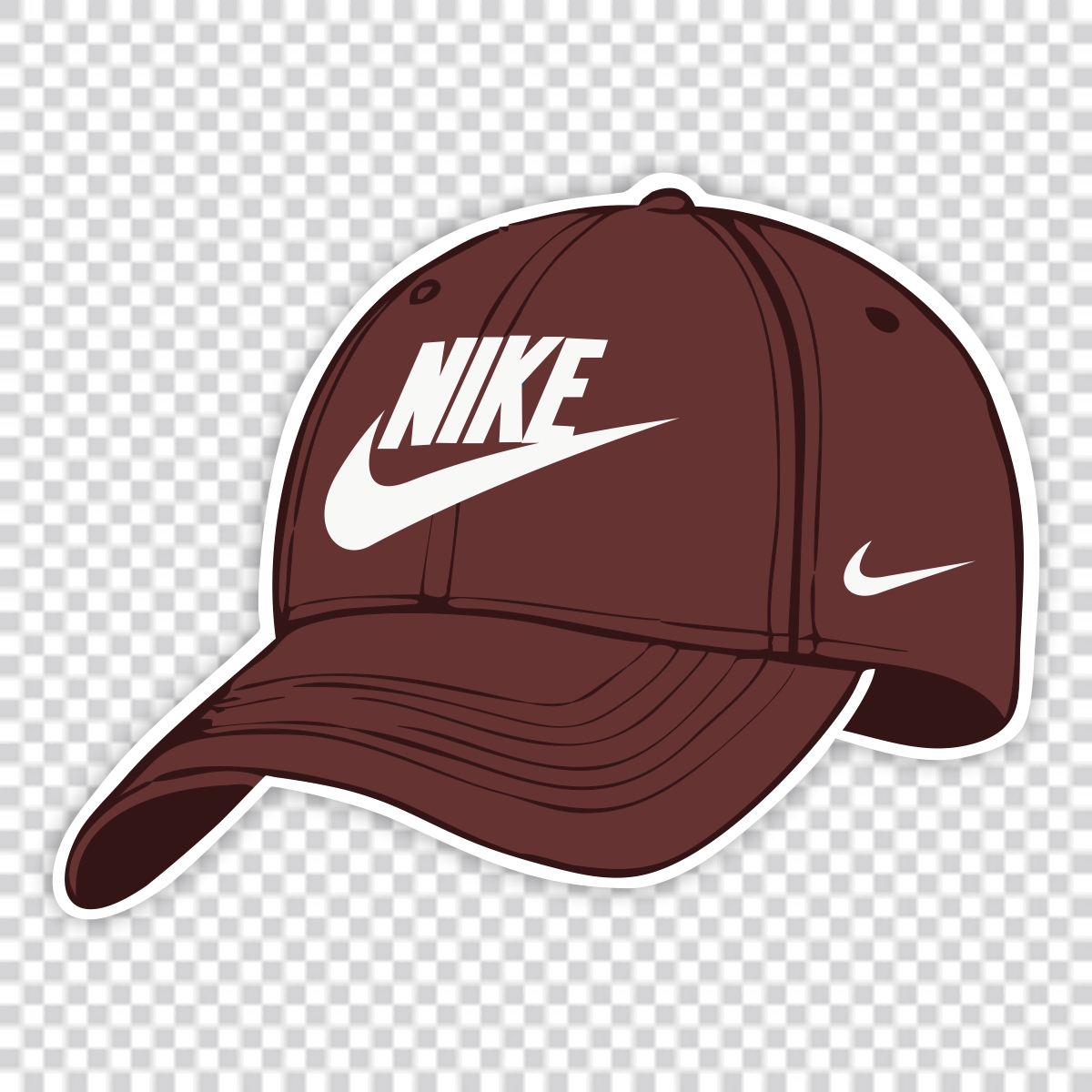 Dark Red color  Nike Caps vector PNG  download for free