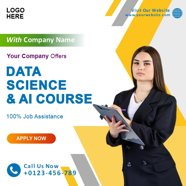 Data Science & AI Course Job Offer Banner Creative Design For Free In CDR file